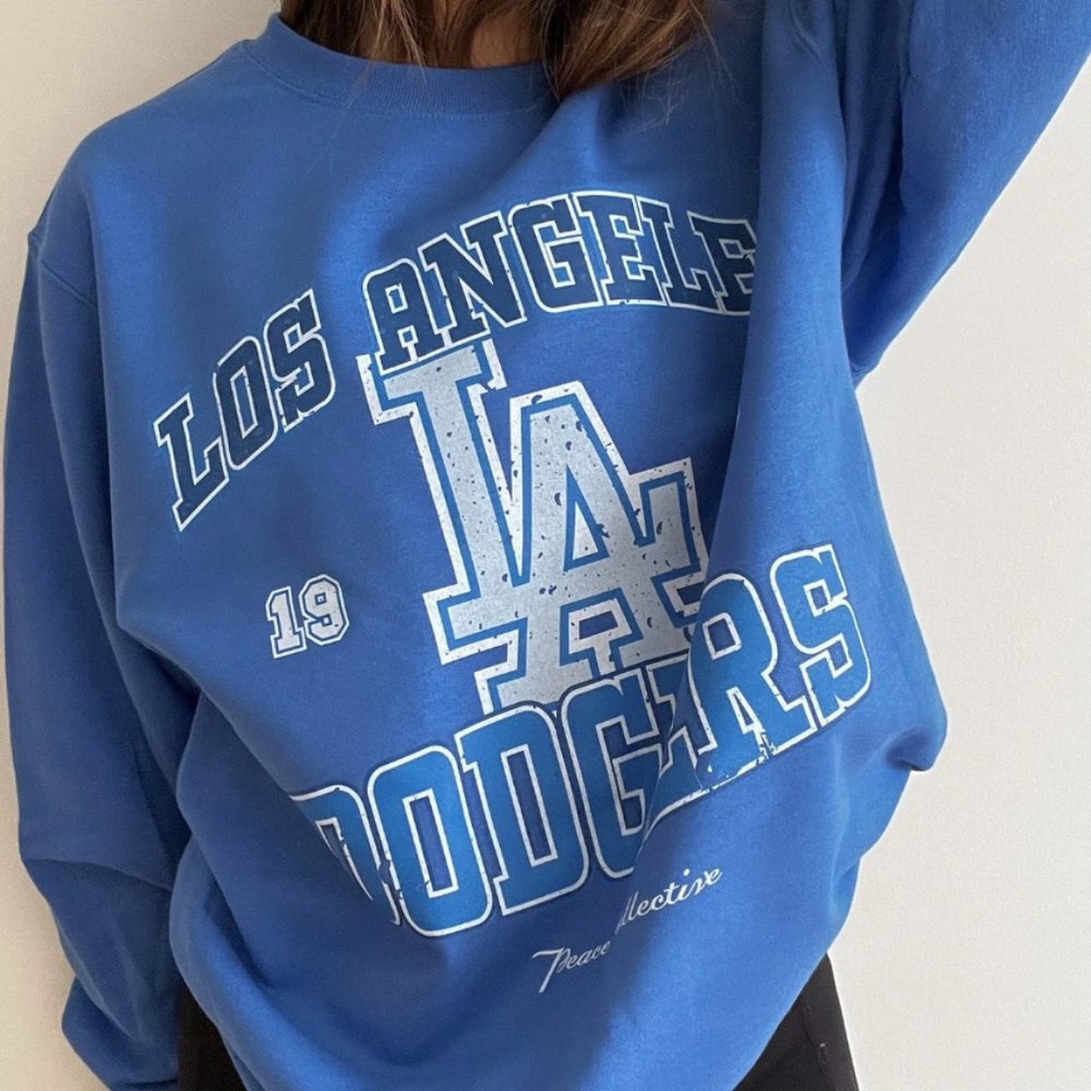Los Angeles Dodgers Vintage Washed Crewneck - Royal (Large)